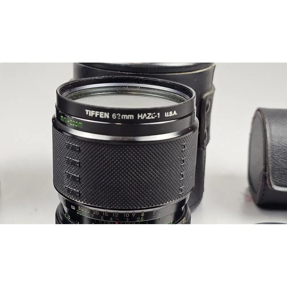 Olympus OM-1 35mm SLR Film Camera with 3 Lenses, Auto Tele Converter, Power Wind